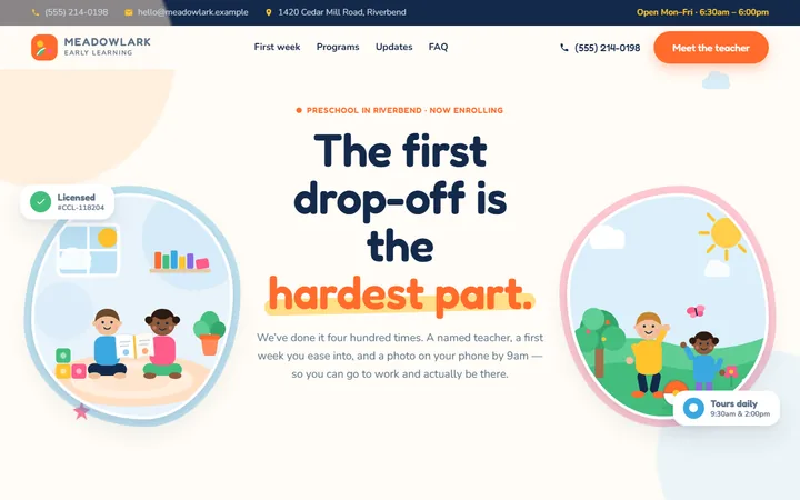 Universal Childcare Landing Page build
